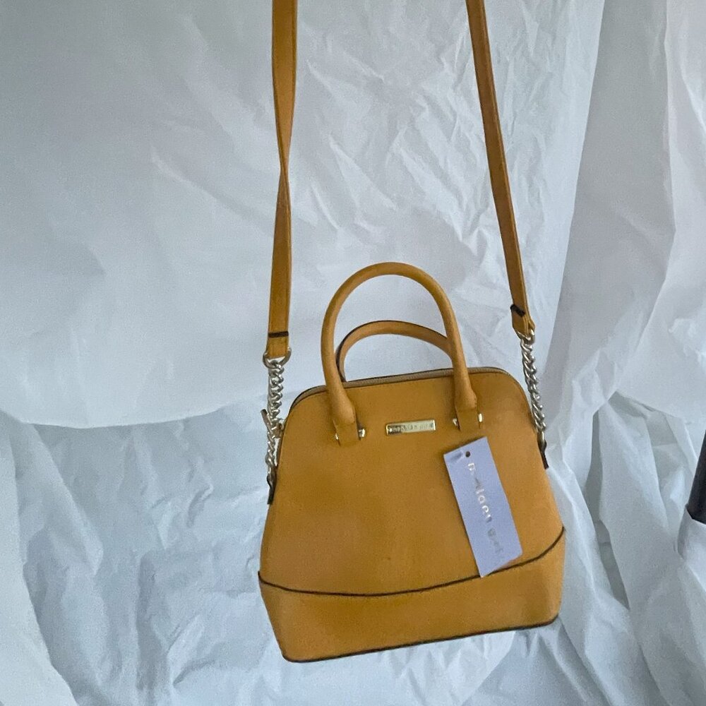 Ladies Madden Girl Mustard Colored Dome Crossbody Handbag